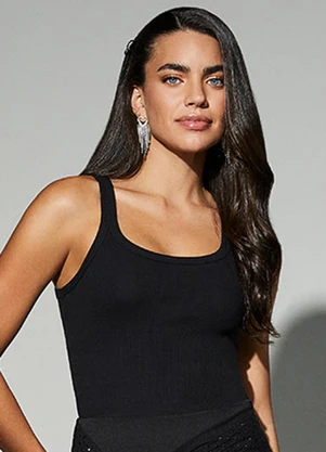 Authoria - Regata Básica Canelada Preta Preto - AUTHORIA