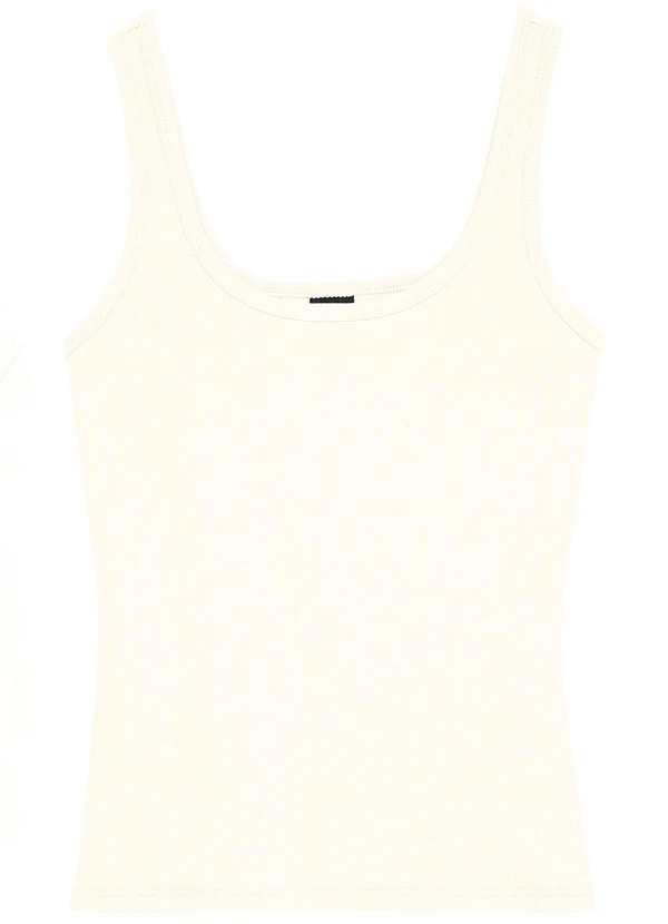 Enfim - Regata Básica em Ribana Conforto Off White