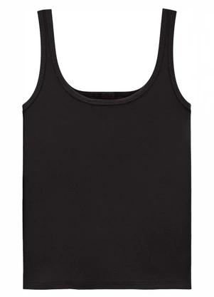 Enfim - Regata Básica em Ribana Conforto Preto - ENFIM