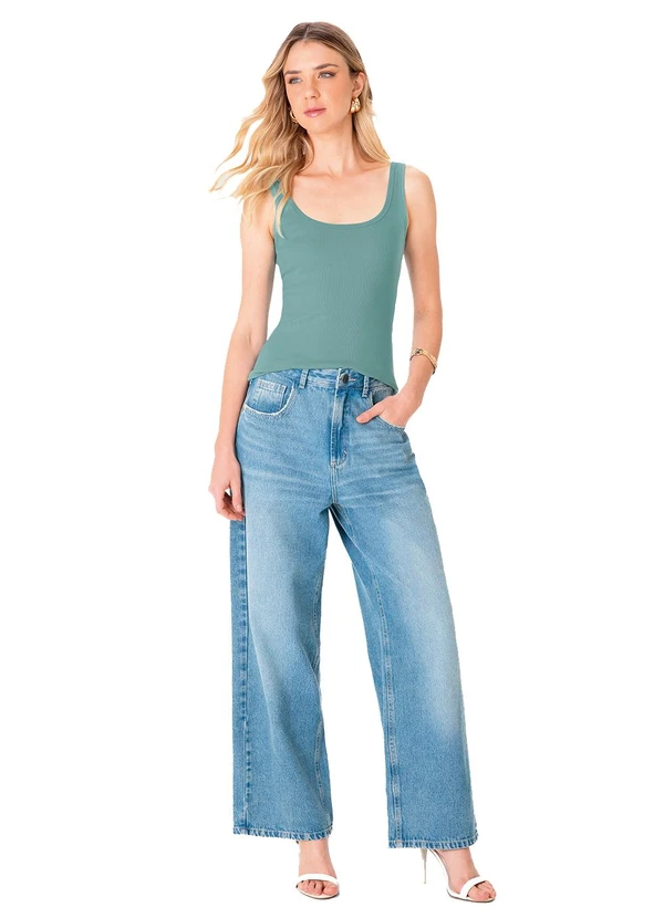 Enfim - Regata Básica em Ribana Conforto Verde Turquesa 2