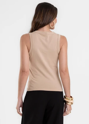 Rovitex - Regata Básica Feminina em Cotton Leve Bege - ROVITEX