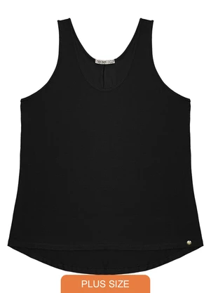 Secret Glam - Regata Básica Plus Size Preto - SECRET GLAM