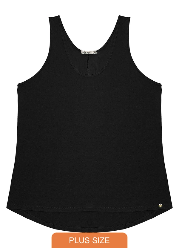 Secret Glam - Regata Básica Plus Size Preto