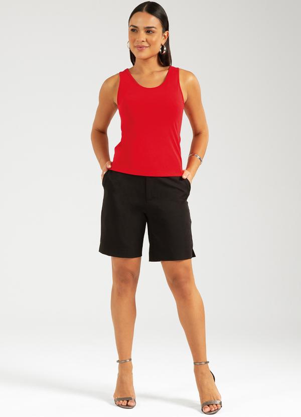 Cativa - Regata Básica Versátil em Cotton Vermelho 2