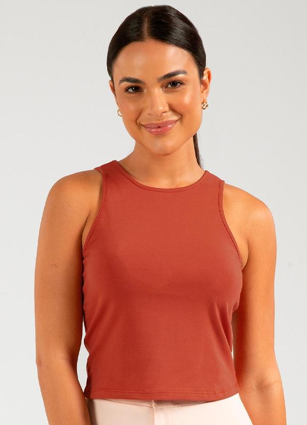 Cativa - Regata Básica Versátil Estilosa Marrom