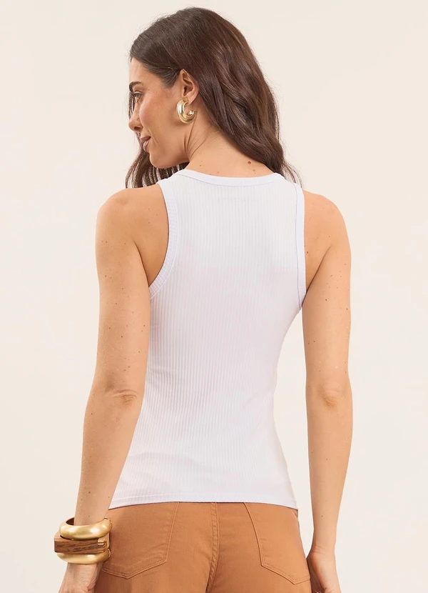 Doce Trama - Regata Boho Canelada Branco 2