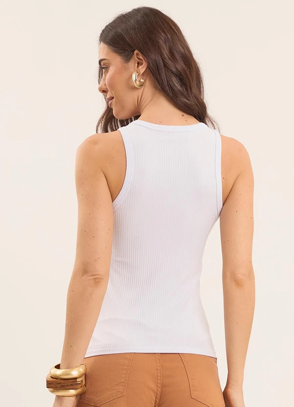 Doce Trama - Regata Boho Canelada Branco 2