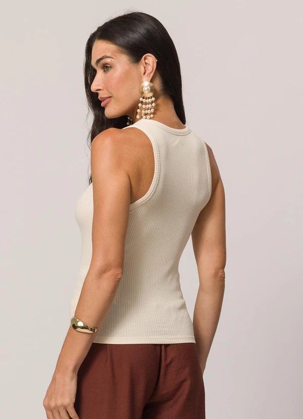 Doce Trama - Regata Boho Canelada Branco 2