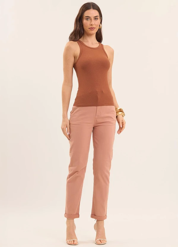 Doce Trama - Regata Boho Canelada Marrom 3