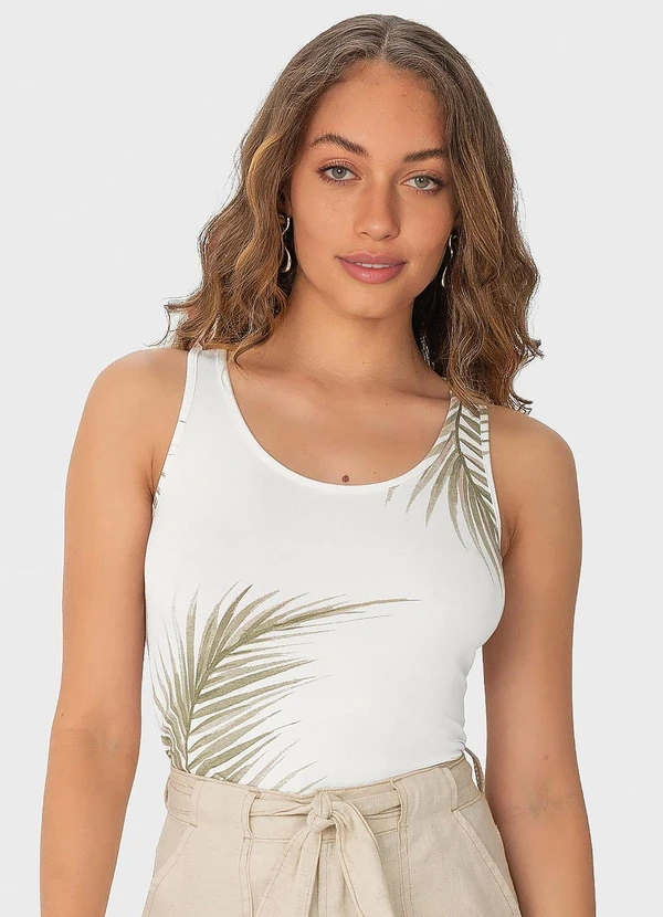 Malwee - Regata Branca Tropical em Viscose