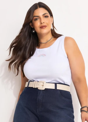 Marguerite - Regata Branco em Canelado - MARGUERITE