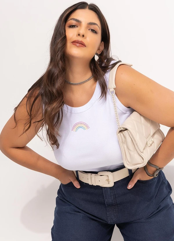 Marguerite - Regata Branco em Canelado 4