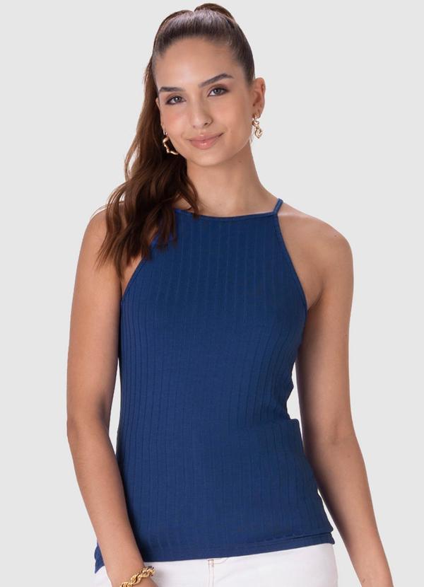 Malwee - Regata Canelada Ajustada Feminina Azul