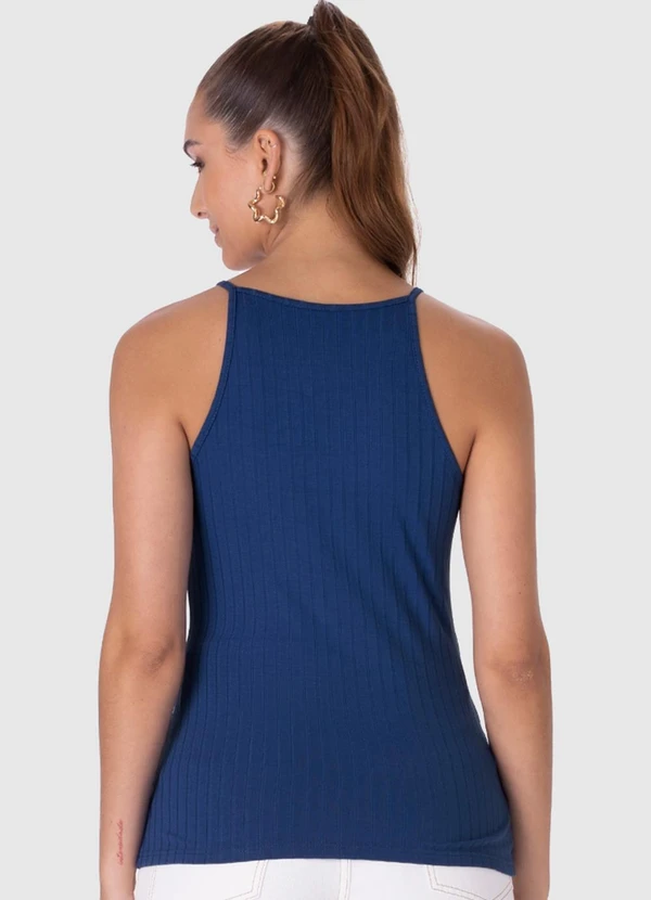 Malwee - Regata Canelada Ajustada Feminina Azul 2