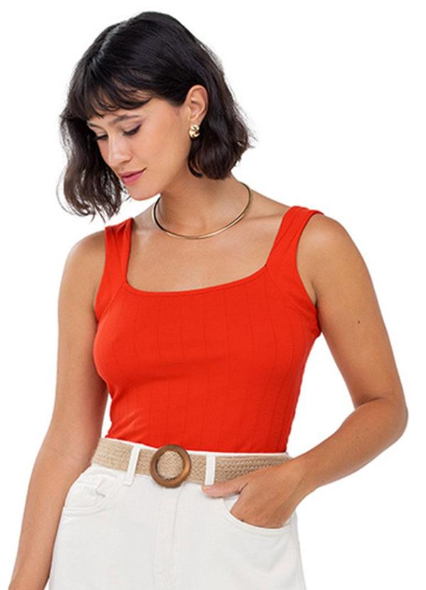 Rezzato - Regata Canelada Alça Larga Adulto Laranja