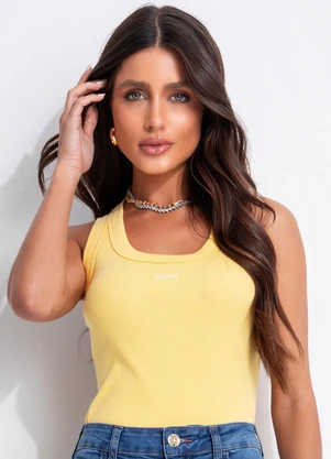 Colcci - Regata Canelada Amarelo - COLCCI