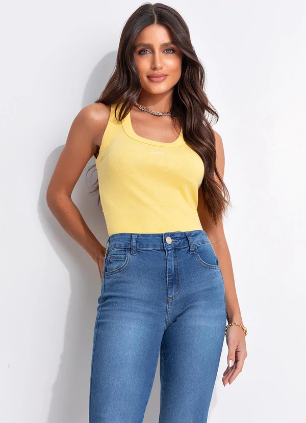 Colcci - Regata Canelada Amarelo 7