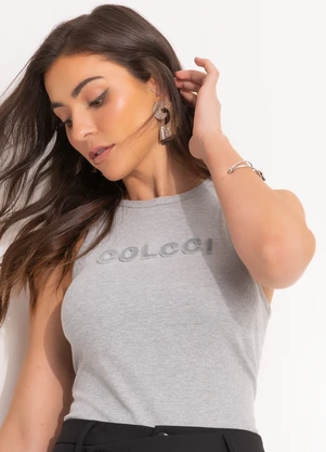 Colcci - Regata Canelada Cinza - COLCCI
