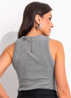 Colcci - Regata Canelada Cinza - COLCCI