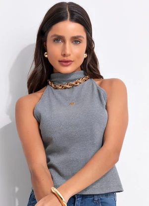 Colcci - Regata Canelada Cinza - COLCCI