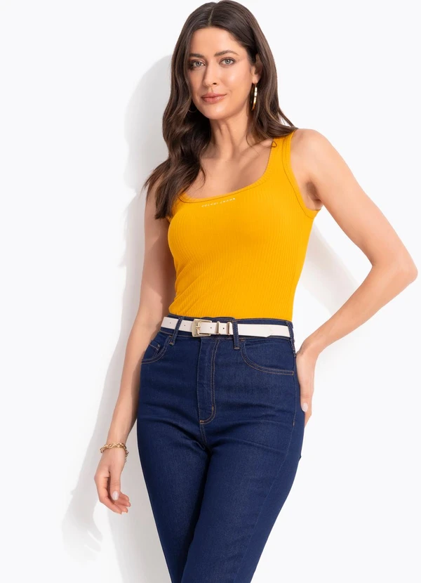Colcci Jeans - Regata Canelada Cj Amarelo 5