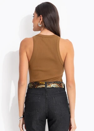 Colcci Jeans - Regata Canelada Cj Marrom - COLCCI JEANS