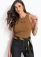 Colcci Jeans - Regata Canelada Cj Preto - variação: Marrom