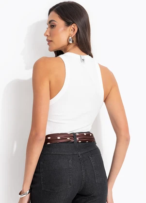 Colcci Jeans - Regata Canelada Cj Off White - COLCCI JEANS