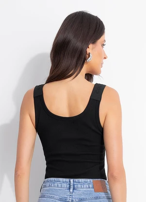 Colcci Jeans - Regata Canelada Cj Preto - COLCCI JEANS