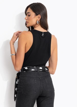 Colcci Jeans - Regata Canelada Cj Preto - COLCCI JEANS