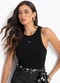 Colcci Jeans - Regata Canelada Cj Off White - variação: Preto