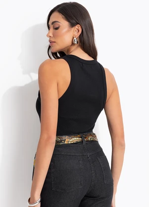Colcci Jeans - Regata Canelada Cj Preto - COLCCI JEANS
