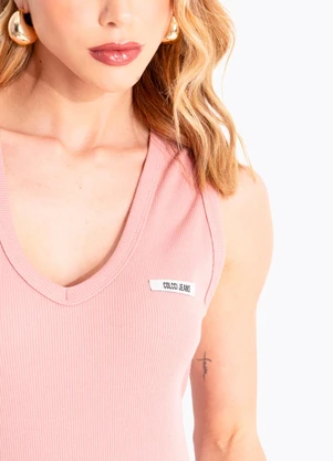 Colcci Jeans - Regata Canelada Cj Rosa - COLCCI JEANS