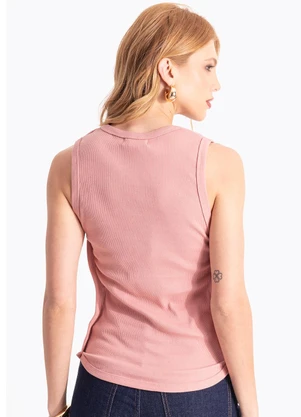 Colcci Jeans - Regata Canelada Cj Rosa - COLCCI JEANS