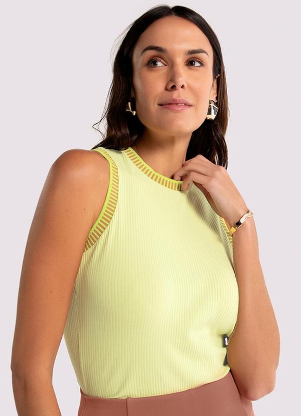 Lunender - Regata Canelada com Retilínea Amarelo