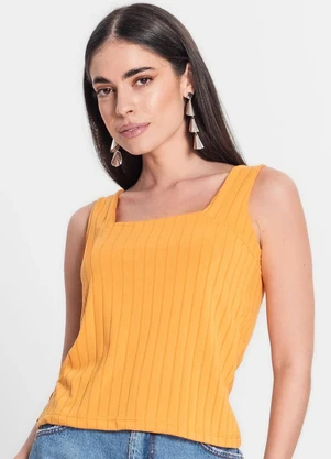 Infinita Cor - Regata Canelada Feminina Amarelo - INFINITA COR
