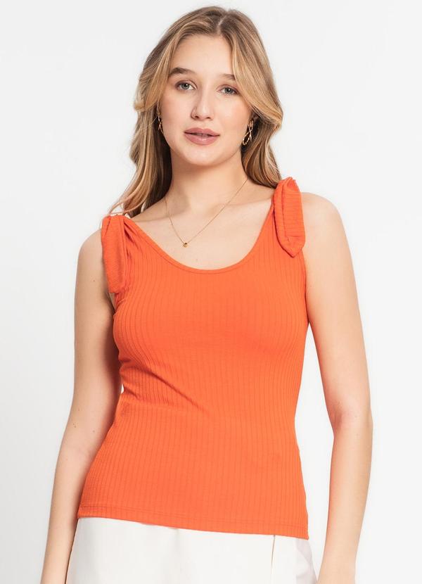 Select - Regata Canelada Feminina Laranja