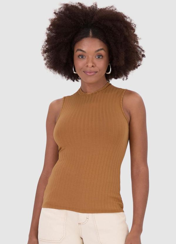 Malwee - Regata Canelada Feminina Marrom