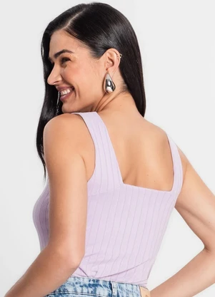 Infinita Cor - Regata Canelada Feminina Roxo - INFINITA COR