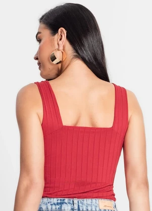 Infinita Cor - Regata Canelada Feminina Vermelho - INFINITA COR