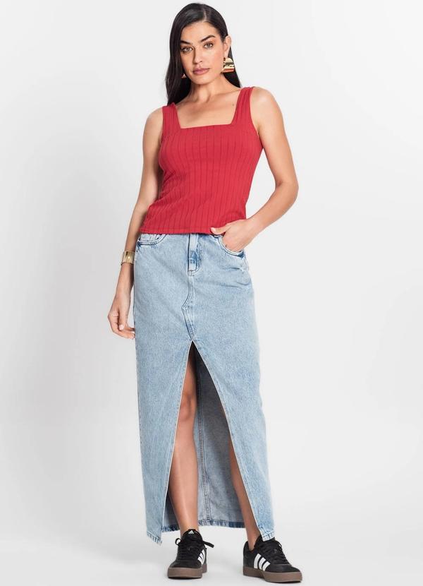 Infinita Cor - Regata Canelada Feminina Vermelho 3