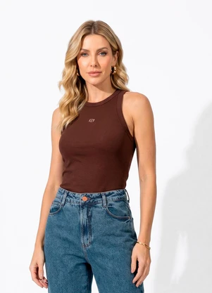 Colcci - Regata Canelada Marrom - COLCCI