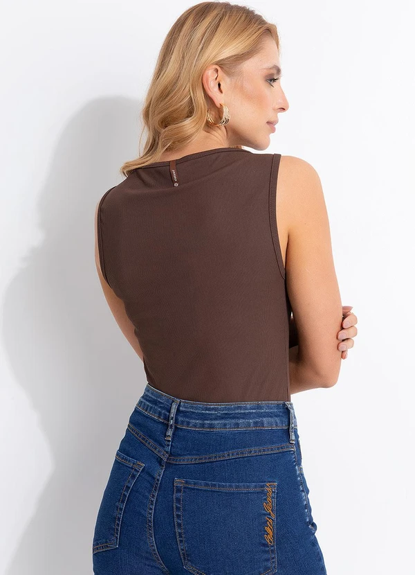 Colcci - Regata Canelada Marrom 2