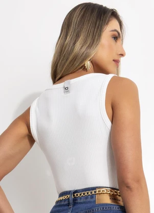 Colcci Jeans - Regata Canelada Off White - COLCCI JEANS