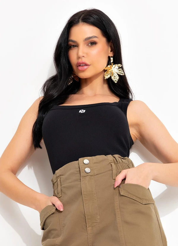 Colcci - Regata Canelada Preto