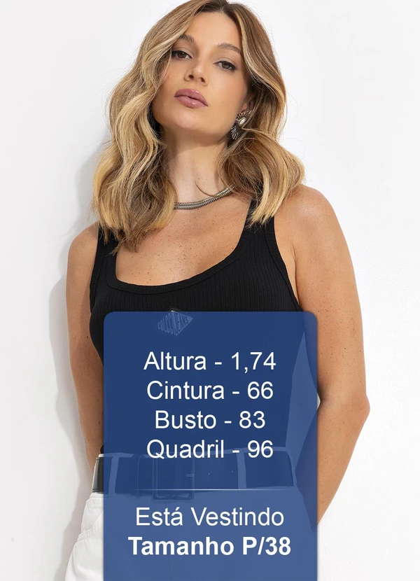 Colcci Jeans - Regata Canelada Preto 5