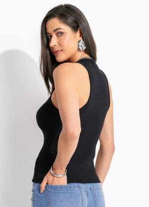 Colcci - Regata Canelada Preto - COLCCI