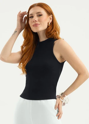 Cativa - Regata Canelada Preto - CATIVA