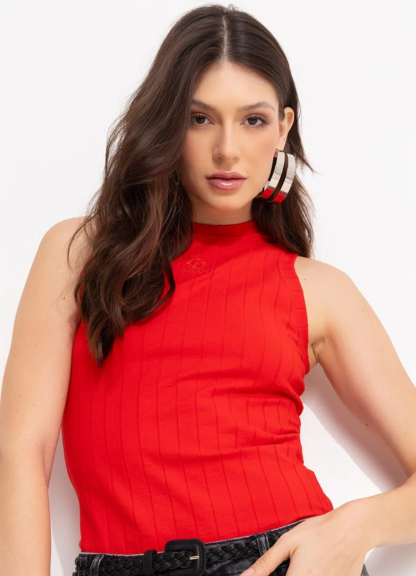 Colcci - Regata Canelada Vermelho