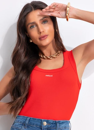 Colcci - Regata Canelada Vermelho - COLCCI